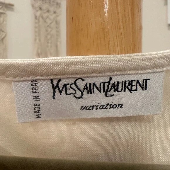 Yves Saint Laurent Variation Ivory Silk Blouse Vintage Long Sleeve Top, M - Picture 2 of 7